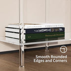 Acrylic Side Table Clear 3-Tier End Table for Living Room, Office, Hallway, Bedroom Small Bedside Table (8mm 31.7" high) - size: 8mm 31.7" high