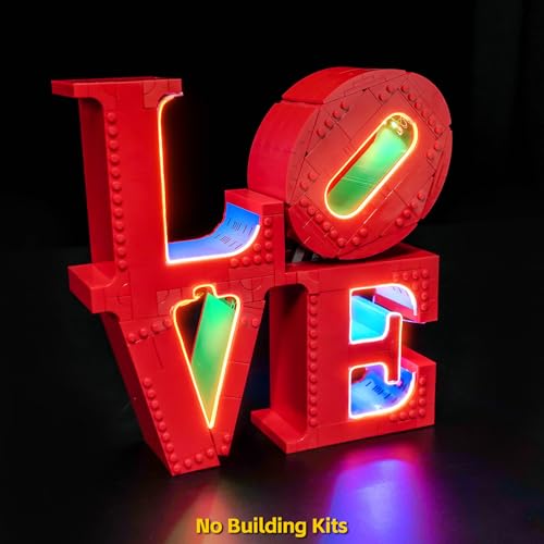 BrickBling LED Light Compatible with Lego Art Love Sculpture, Creative Lighting Kit Compatible with Lego 31214 - Gift Ideas for Valentine's Day - No Model
