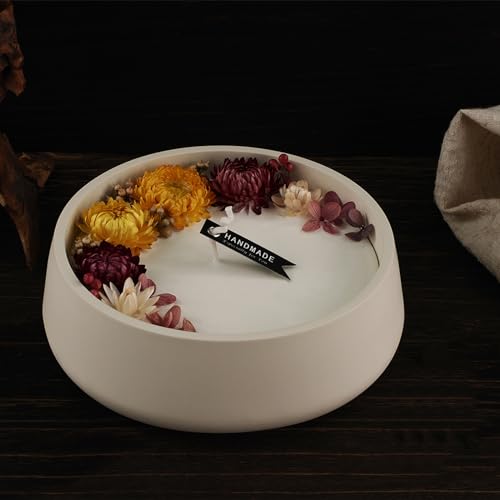Oval Candle Boat Jar Molds, Creative Silicone Vessels Pot Molds, Concrete Container Storage Tray Making Moulds for Storage Holder Jewelry Box Vase Aroma Cup (Round) - color: Round