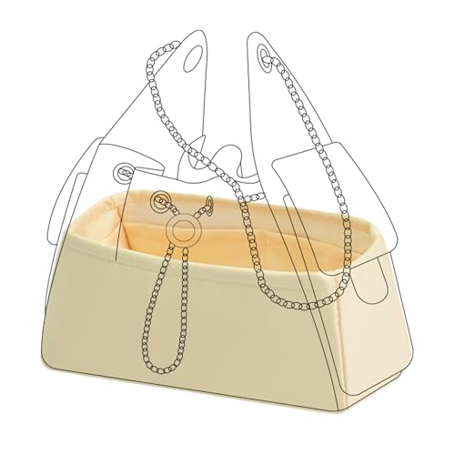 DGAZ Silk Purse Organizer Insert Fits Chanel 25 Handbags，Silky Smooth Bag Organizer，Luxury Handbag & Tote Shaper(Jaune poussin,Small) - color: Jaune poussin, size: Small