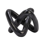 Creative Co-Op Modern Decorative Marble Link Knot, Black - color: Black