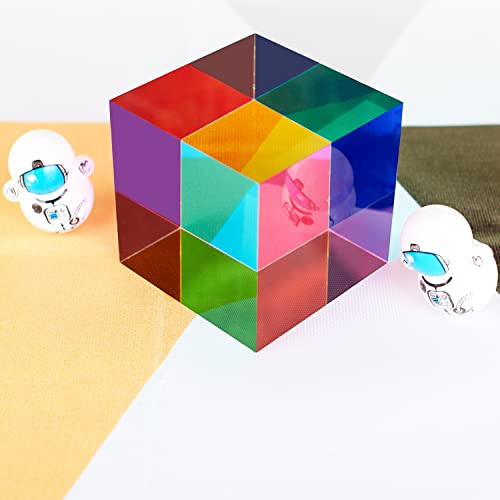 Original Optical Color Cube (40mm) - Cyan, Magenta & Yellow Subtractive Color Mixing- The Mesmerizing Sensory Object for Kid Elderly Teens and Adult - size: 40mm