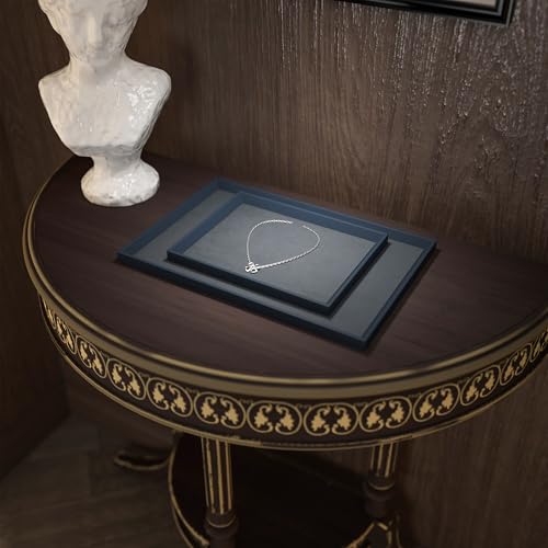 Oirlv Premium Leather Flat Jewelry Tray Jewelry Display Organizer Plate,Catchall Tray, Nightstand or Dresser Organizer(Large) - size: Large