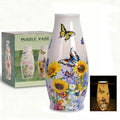 LED 3D Puzzle Vase, Unique Flower Vase Butterfly Floral, 152 Pieces 3D Puzzles Crafts for Adults DIY Unique Gifts Housewarming Christmas - color: Butterfly Blooms