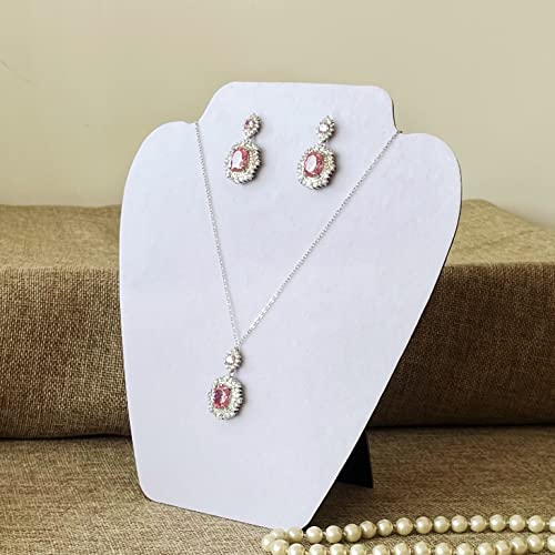 12 PCS White Velvet Jewelry Necklace Display Stand, Jewelry Display for Selling and Shows, Necklace Easel Stand, Collapsible Jewelry Necklace Bust Stand