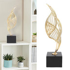 Sorandy Fortune Attracting Ornaments Modern Metal Sculpture, Iron Luxury Abstract Art Statue Decorative for Home, Living Room, Bedroom, Office, Shelf, Table Decor (Black Base)
