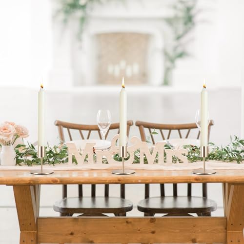 3 Pcs Gold Taper Candle Holders, Gold Candlestick Holderss, Candle Sticks Holder Decor for Mantel Centerpiece Fireplace Wedding Dinning Party Home Cabinet Table Decor(3 Heights)