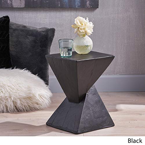 Christopher Knight Home Jerod Light-Weight Concrete Accent Table, Black - color: Black
