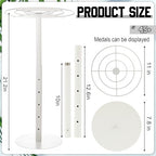Shimeyao Medal Hanger Display Rotatable Medal Holder DisplayRotating Metals Display Rack Adjustable Award Holder Stand for Basketball Running Sports Race, 45+ Plaques - color: White