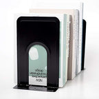 KINJOEK 4 Pairs/8 PCS Heavy Duty Bookends, 8.3x6.5x5.1 Inch Anti Slip Metal Book Ends for Books, Magazines, DVDs, Home, Office, School, Library, Black - size: 4Pairs Black