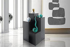 Displays2go 30" Tall Floor Standing Pedestal Stand with 12.5” Square Top, Black (WDCUBEBLK2) - color: Black, size: 30"H