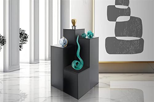 Displays2go 30" Tall Floor Standing Pedestal Stand with 12.5” Square Top, Black (WDCUBEBLK2) - color: Black, size: 30"H