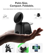 2026 Magnetic Wireless Charging Station, 15W Ultra-Fast Charger Stand for iPhone 17 16 15 14 13 12 Pro Max, 5W for Apple Watch&Airpods, 2-in-1 Foldable Charger for Home/Office/Travel(with 30W Adapter) - color: Black