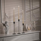 Upgraded Chrome Taper Candle Holders Set of 3 - Modern Matte Black Candlesticks (9/11/13 Inch), Weighted & Rust-Proof Metal Candle Stand for Fireplace Table Centerpiece - color: Black, size: 1 set (3 pcs)
