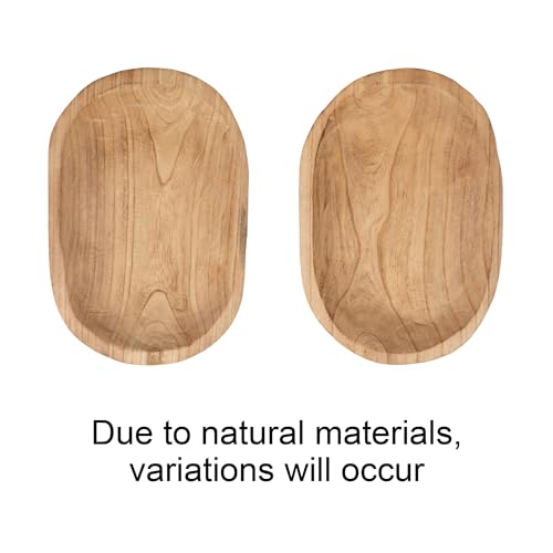 Bloomingville Hand-Carved Paulownia Wood Bowl, Natural - color: Charred Finish