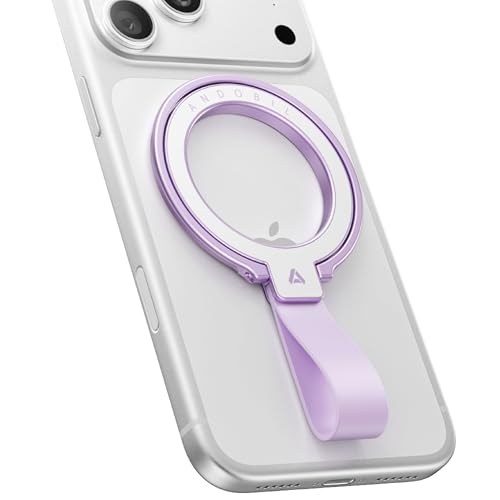 andobil [2026 Unrivaled Stability] Magnetic Phone Grip Holder for MagSafe Ring Stand Holder Kickstand Compatible with MagSafe Accessories for iPhone 17 Air 16 Pro Max Plus 15 14 13 12&Android, Purple - color: Purple