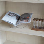 Clear Acrylic Book Holder, Wavy Edge Open Book Stand for Display and Reading Cookbook, Art Book, Bibles, Magazines (12.5” x 9.5" x 5.9”) - size: Large