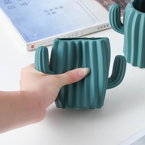 Silicone Pen Holder Cactus Pencil Holder Cute Pens Cup for Desk for Kids Office Decor Desk Accessories Pen Pot Desk Organizer (Dark Green,2 Pack) - color: Dark Green,2 Pack