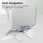 Laptop Stand for Desk, Adjustable Laptop Riser Foldable Portable Laptop Holder, Ventilated Cooling Notebook Stand for 10-15.6” Laptop,Tablet-White - color: White