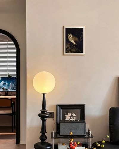 VIYYIEA Framed Wall Art for Living Room, Owl Canvas Prints, Vintage Home Decor, Animals Painting Picture, Bathroom Wall Decor Gifts for Friends or Family - 16L x 12W - color: Animals-【Owl】, size: 16"L x 12"W