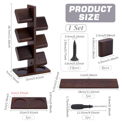 PH PandaHall Wooden Watch Holder Stand Watches Display Tower Watch Display Racks Multiple Watches Organizer Tabletop Jewelry Holder for Father's Day Men Gifts