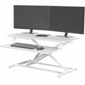 VIVO Desk Converter 32 inch Height Adjustable, MDF Wood Sit to Stand Riser, White, DESK-V000SW - color: White, size: 32"