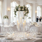 1PCS 5 Arm Candelabra,Clear Centerpiece for Table,Acrylic Centerpiece Stand for Wedding Reception,Acrylic Candle Holder for Event Celebration Wedding Birthday Home,Christmas - size: 23.6inch-1pcs