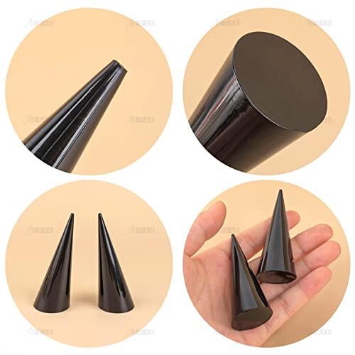 AUEAR, 6 Pack Cone Shape Acrylic Solid Ring Display for Jewelry Showcase Stand (Black) - color: Black, size: 6 Pack