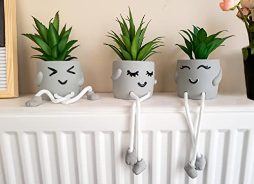 OLEEK small fake plants office decor - fake succulents plants artificial for desk decor - fake plant office decorations for work - office decor for women - office plants cubicle accessories room decor - size: collection A (set of 3)