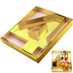 SiliFine 12" Charcuterie Number Shaped Mache with Clear Lid Fillable Sweets Serving Trays Paper Mache Cupcake Candy Box for 2025 Graduation Party Graduation Celebration(Gold,Number 4) - color: Gold, style: Number 4