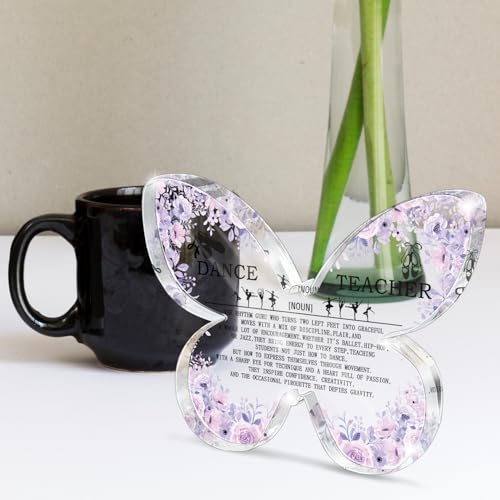 Purple Butterfly Acrylic Dance Teacher Gift, Desk Decor Gift for Dance Teachers on Birthdays, Christmas, and Thanksgiving Day, Purple Ballet Decoration, Dance Teacher Gift - color: purple49
