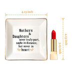 HOME SMILE Mother Gifts From Daughter,Daughter Birthday Gift from Mother, Ring Trinket Dish Jewelry Tray -Mothers and Daughters Never Truly Apart, Maybe in Distance But Heart - style: Mother and Daughter