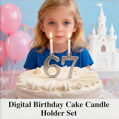 Reusable Stainless Steel Number Candle Holder Set for Birthday Cakes