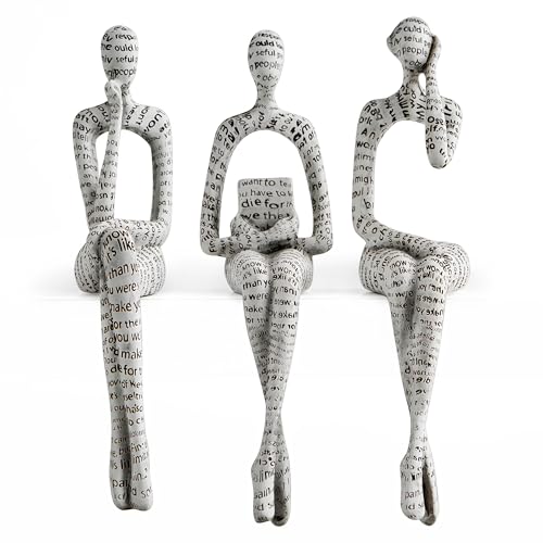 XINXUAN Letter - White Statue Home Decor - Modern Bookshelf & Desk Decor - 3 Piece Set - color: Letter - White