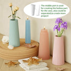 Wehous Silicone Vase Molds for Resin Concrete, Striped Tall Flower Vase Epoxy Resin Casting Mold, Display Ornament Molds for Resin Cement Plaster, Container Storage Mold DIY Art Craft Home Decor