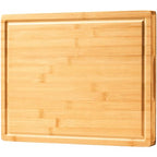 Allsum Bamboo Wood Cutting Boards for Kitchen, 1" Extra Thick Butcher Block with Juice Grooves & Handles Resisting to Warping and Cracking, Fancy Charcuterie Boards, 16"L x 11"W - size: 16"L x 11"W