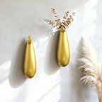 Sculptural Wall Ceramic Vase — 2 Pack Gold Hanging Sconce Vase | Turn Flowers into Art — Decorative Ceramic Wall Sconce for Single Stem Displays - size: 2pcs-Large