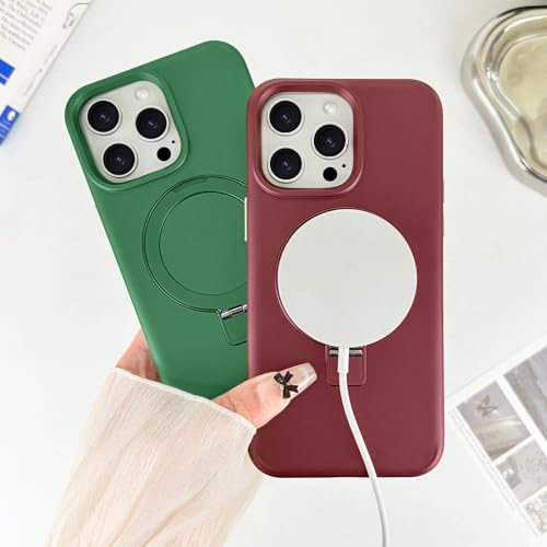 ankofave for iPhone 14 Pro Max Case with Magnetic Invisible Stand, Matte Luxury Metallic Luster, 3.0 mm Thick Protection Hard PC Scratch-Resistant Phone Case for iPhone 14 Pro Max 6.7", Wine Red - color: Wine Red, size: iPhone 14 Pro Max