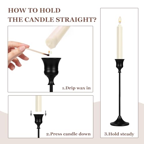 Candlestick Holders White, 9 Packs Taper Candle Holder for Candlesticks, Candle Sticks Holder Decor for Home Decor - color: White
