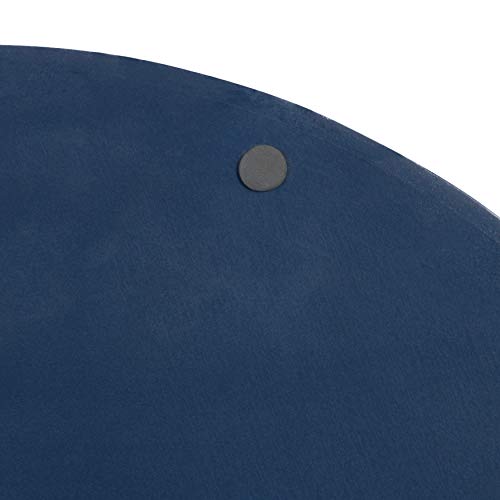 Kate and Laurel Lipton Modern Round Tray, 18" Diameter, Navy Blue and Gold, Decorative Accent Tray for Storage and Display - color: Navy Blue, size: 18"