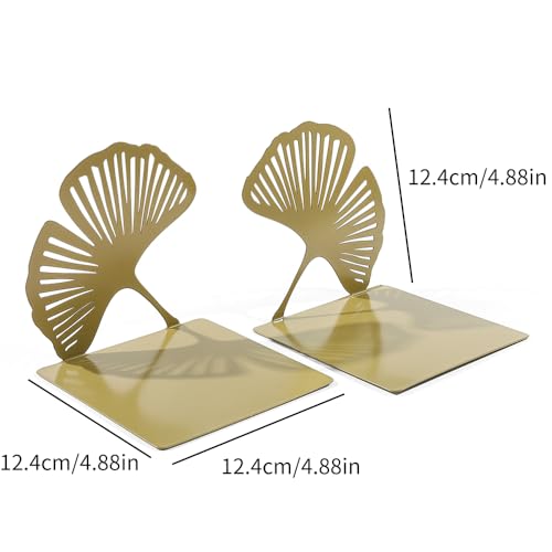Ginkgo Leaf Metal Bookend, Botanical Leaf Veins Heavy Duty Book Stand, Home and Office Bookshelf Decorative End of The Book (Big Ginkgo Leaf) - color: Big Ginkgo Leaf