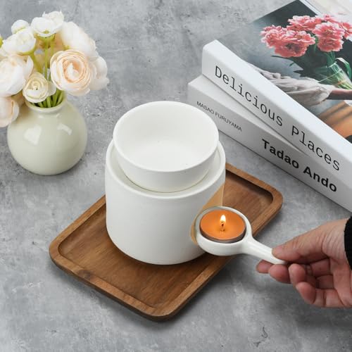 White Burner, Ceramic Tealight Warmer, Scented Oil Diffuser, White Ceramic Tea Light Candle Holder - color: White