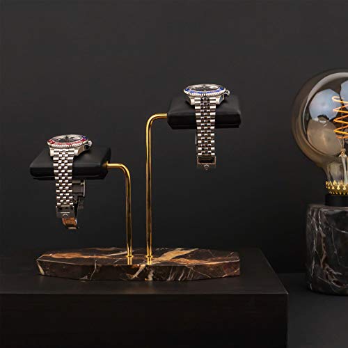 LYS&LYX Watch stand watch display stand watch holder watch Handcrafted watch holder (2-brown/glod/black) - color: brown/glod/black