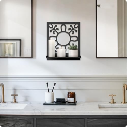 Candle Wall Sconce, Retro Wall Hanging, Farmhouse Wall Art for Living Room Bedroom Bathroom (2 Pack 11.8 x 13 in) - color: Black- Tasteful
