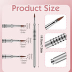 3 Pack 3D Flower Brush for Acrylic Nail Brush #2#4#5 Kolinsky Nail Art Brushes for Acrylic Nails Flower Nails Design Brushes for Sculpture with Non Slip Grip Handle, Silver