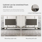 Mid-Century Modern Extendable TV Stand with Ample Storage for Living Room – Adjustable TV Cabinet from 78.7" to 130", 3-Drawer Entertainment Center, Grey - color: Grey
