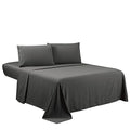 Sfoothome 4-Piece Bed Linen Set, Queen, Deep Gray, 1800 Series, Wrinkle & Fade Resistant, Deep Pocket, Luxury Brushed Microfiber Bed Sheets Set - color: Deep Gray-4 Pieces, size: Queen