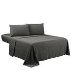 Sfoothome 4-Piece Bed Linen Set, Queen, Deep Gray, 1800 Series, Wrinkle & Fade Resistant, Deep Pocket, Luxury Brushed Microfiber Bed Sheets Set - color: Deep Gray-4 Pieces, size: Queen