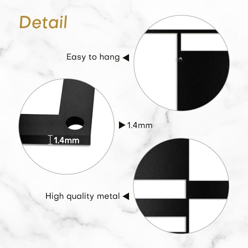 SIGNLEADER Metal Wall Decor Picasso Geometric Minimalist Modern Luxury Wall Sculpture Hangings 3D Statue Home Decoration for Living Room, Bedroom, Bathroom, Kitchen, Fireplace, Office - 18" Black - color: Gry22-2405-m22, size: 18" Black