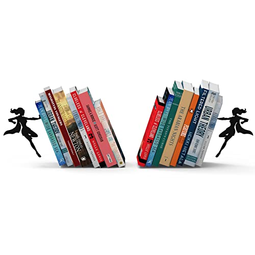 Artori Design Book Ends to Hold Books Heavy Duty - Hidden Metal Bookends for Shelves Desk - Bookend Book Holder for Home Decorative - Gift for Book End Lovers and Home Décor (Supergal - Set of 2) - color: Supergal - Set of 2